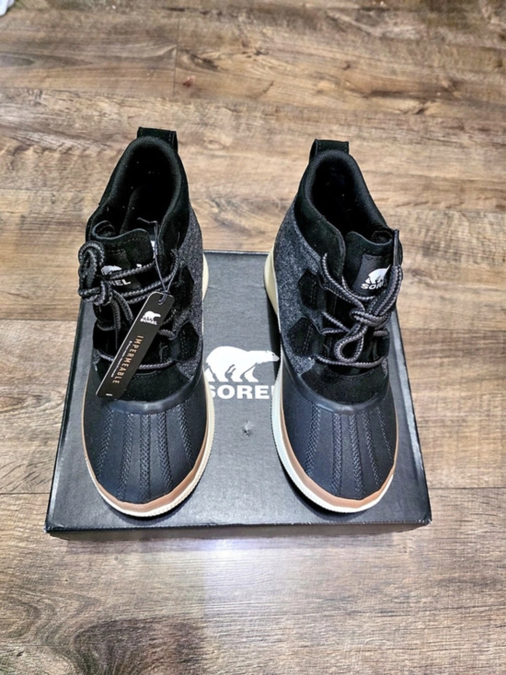 SOREL Out N About IV City Sneaker Black Brown Women's Size 10